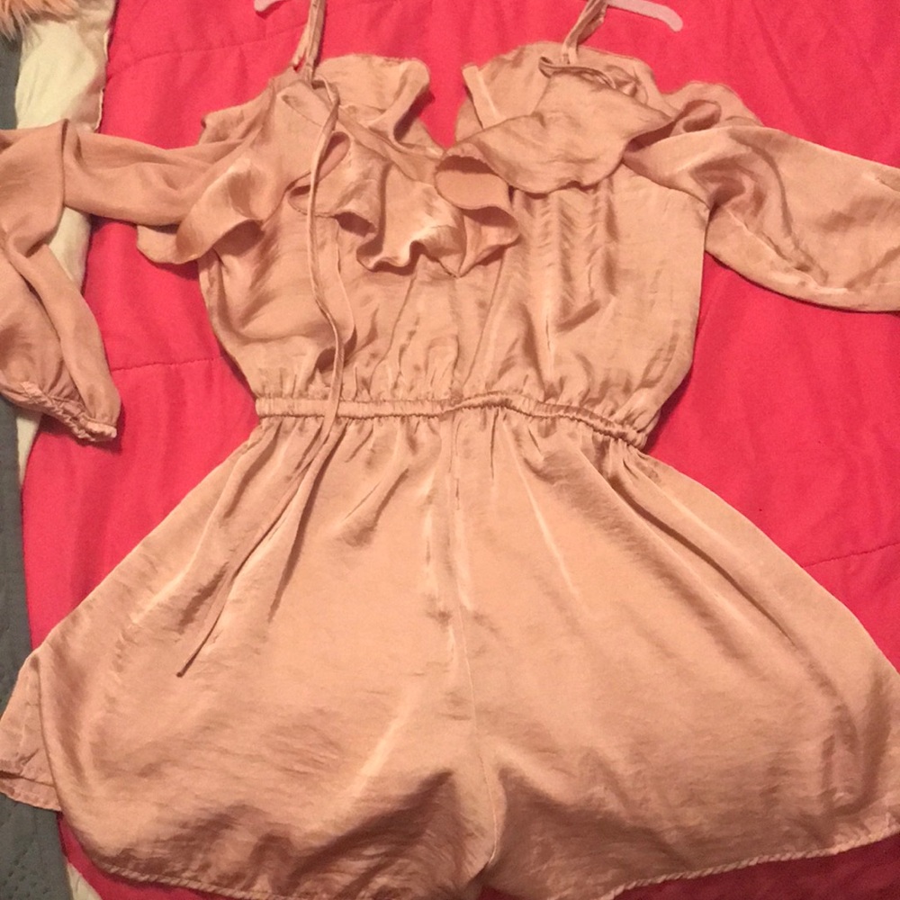 Drop Shoulder Polyester Romper